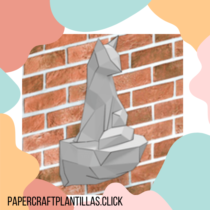 papercraft de pared gato